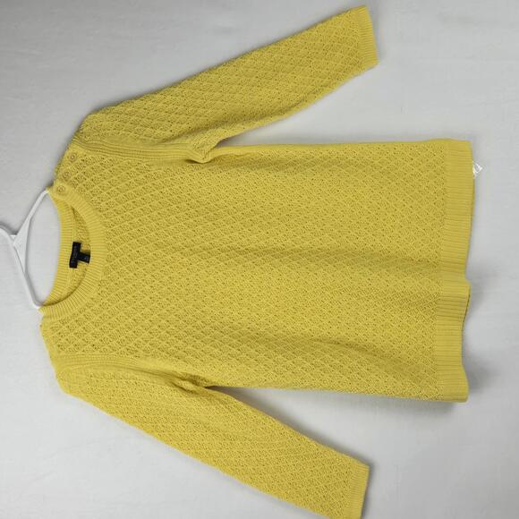 Talbots Women's Yellow Knit Sweater Size Small Cotton Tunic - Picture 1 of 9